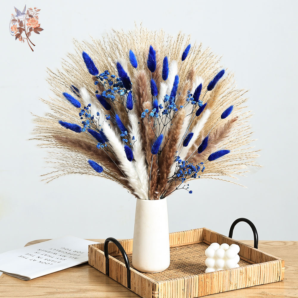 Florist Supp - Cola de conejo esponjosa azul de