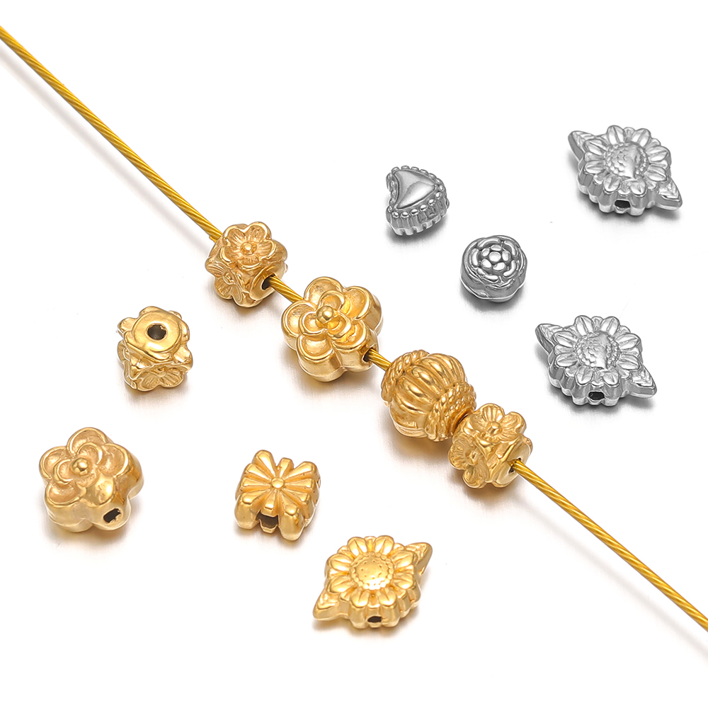 10Pcs Gold Stainless Steel Hea - Flower Supply reseña y precio