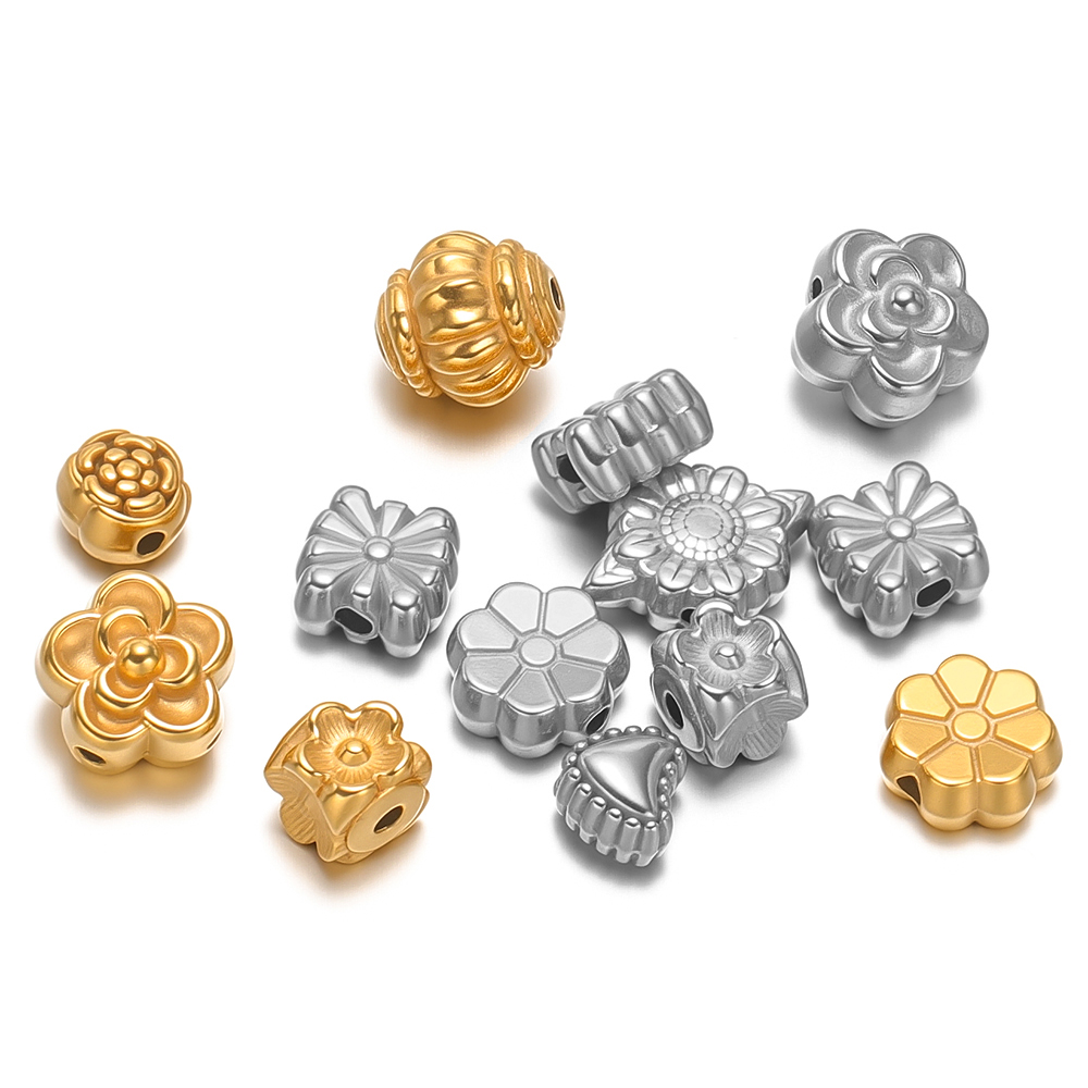 10Pcs Gold Stainless Steel Hea - Flower Supply reseña y precio